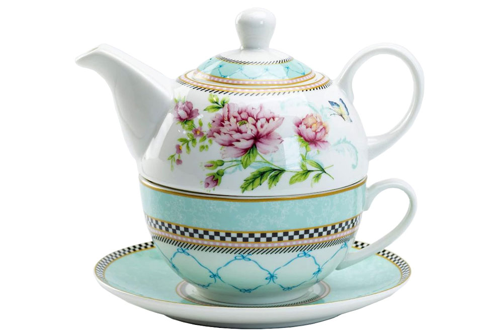 Grace Teaware Porcelain 4-Piece Tea For One